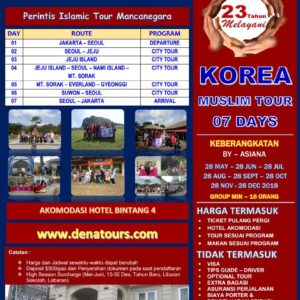 Tour Muslim korea EXPERIENCE 7D - TAHUN BARU 2019
